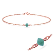 Rose Gold Plated Aventurine Silver Bracelet BRS-422-RO-GP